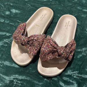 Kate Spade Sparkling Glitter Bow Sandals - Multicolor